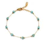 Αλυσίδα από επιχρυσωμένο ατσάλι και πέτρες miyuki από Turquoise