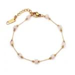 Αλυσίδα από επιχρυσωμένο ατσάλι και πέτρες miyuki από ροζ Turquoise