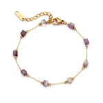 Αλυσίδα από επιχρυσωμένο ατσάλι και πέτρες miyuki από Αμέθυστο