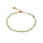Αλυσίδα από επιχρυσωμένο ατσάλι και πράσινη πέτρα miyuki
