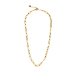 Κολιέ από επιχρυσωμένο ατσάλι με πλατύ κρίκους