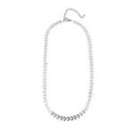 Κολιέ σε σχήματα φύλλων από ασημί ατσάλι