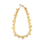 Κολιέ με σφυρήλατες επιχρυσωμένες καρδιές σε 2 μεγέθη