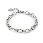 Βραχιόλι αλυσίδα με μεγάλους κρίκους από ασημί ανοξείδωτο ατσάλι