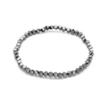 Χειροποίητο βραχιόλι από Αιματίτη σε χρώμα ανθρακί και ασήμετρο σχήμα