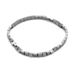 Χειροποίητο βραχιόλι από Αιματίτη σε χρώμα ανθρακί και τετράγωνο σχήμα