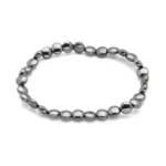 Χειροποίητο βραχιόλι από Αιματίτη σε χρώμα ανθρακί και σε σχήμα οβάλ