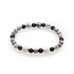 Πέτρες από Grey Picasso, White Turquoise, Black Agate & Χάντρες Αιματίτη