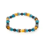 Πέτρες από Turquoise, Amber, Αιματίτης & δίσκοι από ανοξείδωτο Ατσάλι