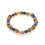 Πέτρες από Grey Picasso, Amber, Αιματίτης & δίσκοι από ανοξείδωτο Ατσάλι