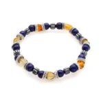 Πέτρες από Lapis Lazuli, Amber, Αιματίτης & δίσκοι από ανοξείδωτο Ατσάλι