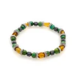 Πέτρες από Green Turquoise, Amber, Αιματίτης & δίσκοι από ανοξείδωτο Ατσάλι