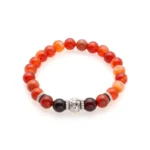 Πέτρες από Sardonyx Carnelian, Red Tiger Eye & δίσκοι από ανοξείδωτο Ατσάλι