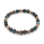 Πέτρες από BLue Cloisonne με Coconut wood & Αιματίτη