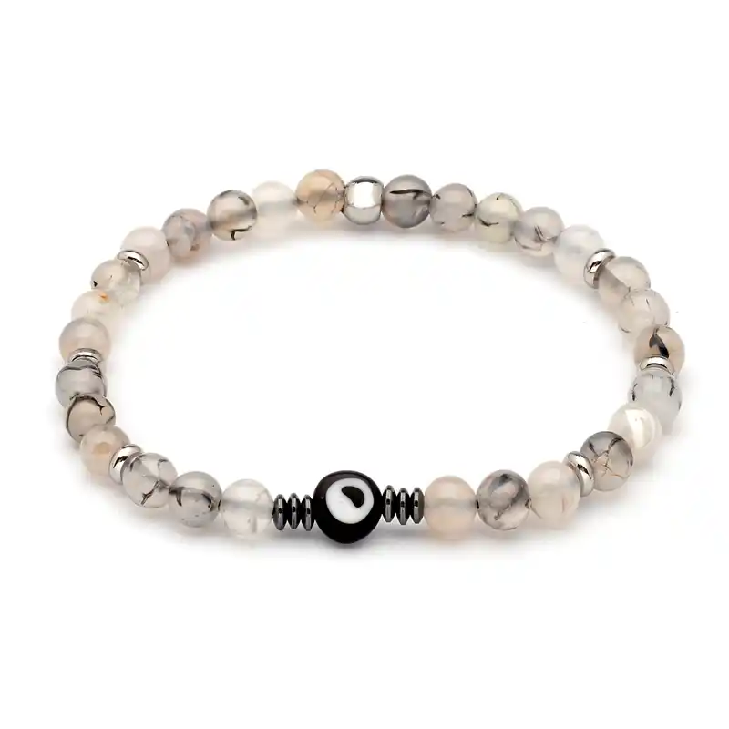 1000090 Πέτρες από White Dragon Vein με ματάκι που πλαισιώνεται από Αιματίτη - Image 1