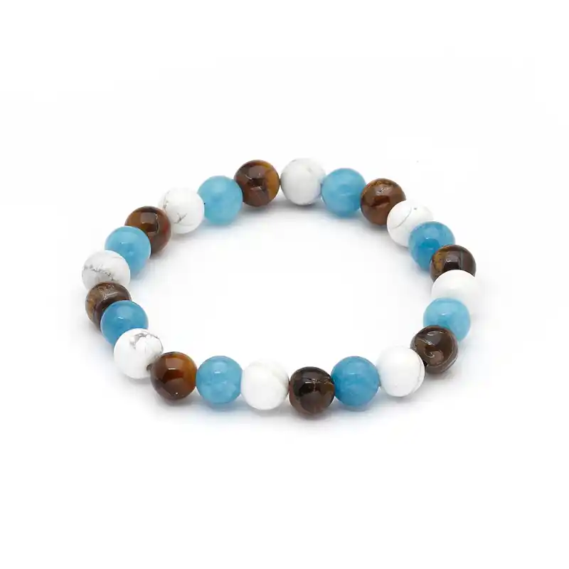 1000097 Πέτρες 6mm από Larimare, Tiger eye & White Howlite - Image 1