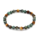 Πέτρες από African Turquoise - Golden Tiger Eye & δίσκους από Αιματίτη