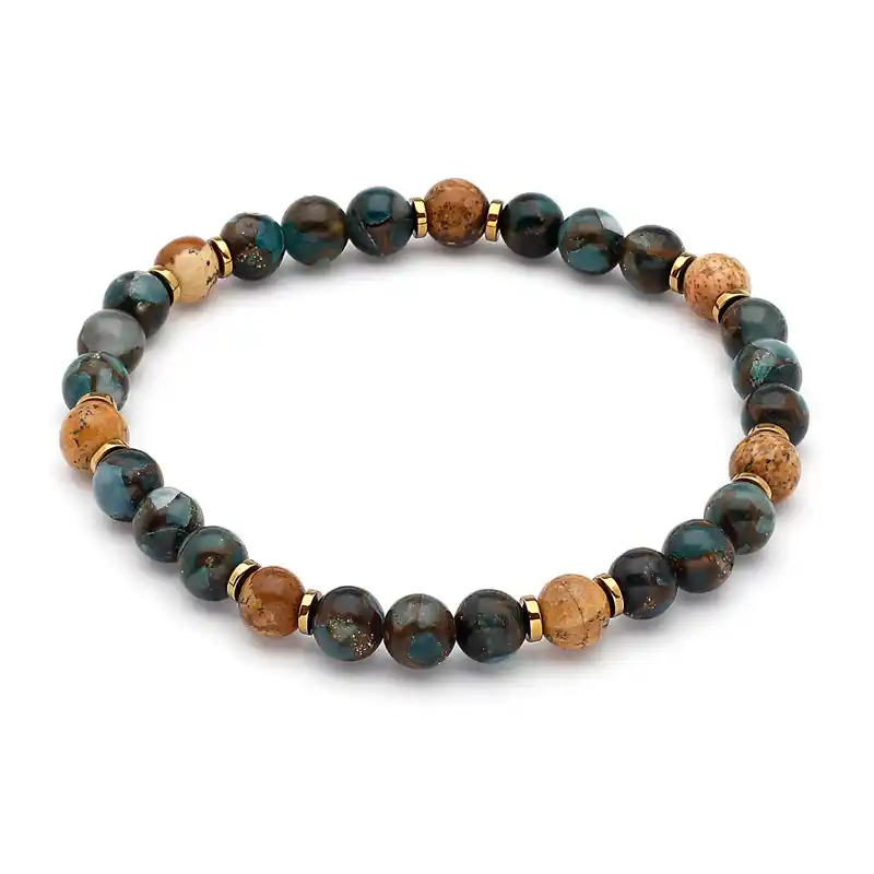 1000112 Πέτρες από Natural Blue Lake Cloisonne - Picture Jasper & Αιματίτη - Image 1