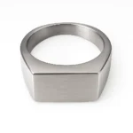 Δαχτυλίδι τετράγωνο ασημί από ανοξείδωτο ατσάλι