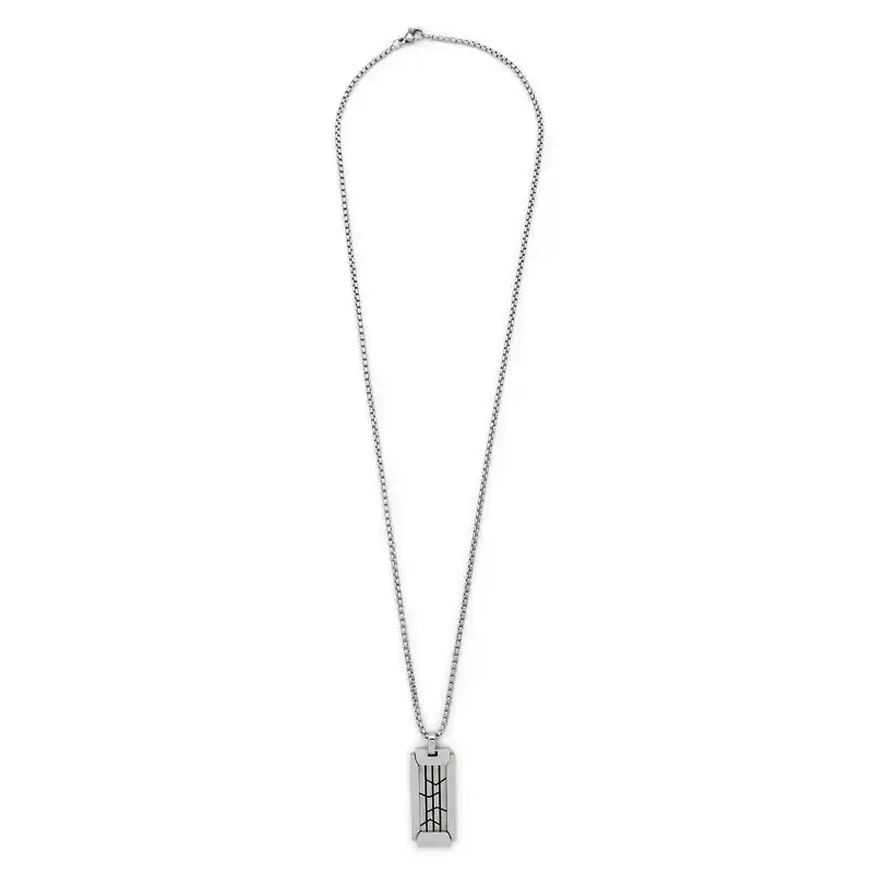 3000008 Κολιέ με ορθογώνιο διακοσμητικό και σκαλιστό σχέδιο - Image 1