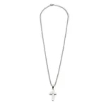 Σταυρός από Ασημί Ατσάλι σε 2 Layers με διακοσμητικό μοτίβο