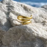 Γυναικείο δαχτυλίδι σε χρυσό χρώμα και σχέδιο lynx - Image 2