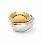 Γυναικείο δαχτυλίδι σε χρυσό-ασημί χρώμα και orb σχήμα