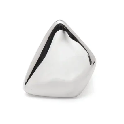 Δαχτυλίδι από ασημί ατσάλι με τραπέζιο σχήμα