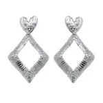 Σκουλαρίκια από ασημί σφυρήλατο ατσάλι σε σχήμα ρόμβου