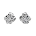 Σκουλαρίκια σε πλεκτό vintage σχέδιο από ασημί ατσάλι