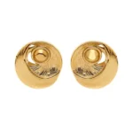 Σκουλαρίκια από επιχρυσωμένο ατσάλι σε στρόγγυλο vintage σχήμα