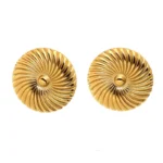 Σκουλαρίκια από επιχρυσωμένο ατσάλι σε στρόγγυλο vintage σχήμα