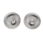 Σκουλαρίκια από ασημί ατσάλι σε στρόγγυλο vintage σχήμα
