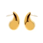 Σκουλαρίκια σε σχήμα δάκρυ από επιχρυσωμένο ατσάλι