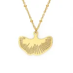 Κολιέ με σχήμα ουρά φάλαινας από επιχρυσωμένο ατσάλι - Image 2