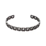 Χειροπέδα χωρίς κούμπωμα με επαναλαμβανόμενους ρόμβους από ανθρακί ανοξείδωτο ατσάλι