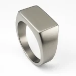 Δαχτυλίδι τετράγωνο ασημί από ανοξείδωτο ατσάλι - Image 2