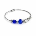 Ασημί Cable Βραχιόλι "Ocean Blue Butterfly" με Charms & Πεταλούδα