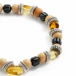 Πέτρες από Cream river Jasper, Amber, Αιματίτη & δίσκοι από ανοξείδωτο Ατσάλι - Image 2