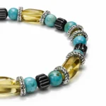 Πέτρες από Turquoise, Amber, Αιματίτη & δίσκοι από ανοξείδωτο Ατσάλι - Image 2