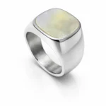 Ασημί ανοξείδωτο Ατσάλι 304 με πέτρα Mother of perle