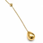 Μακρύ κολιέ τύπου γραβάτα με μενταγιόν Gold Drop από επιχρυσωμένο ατσάλι - Image 2