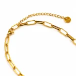 Κολιέ με raw Perls και Gold Beads σε επιχρυσωμένη αλυσίδα από ατσάλι - Image 3
