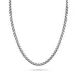 Ασημί αλυσίδα λαιμού Box chain, εύκαμπτος σχεδιασμός και high-shine μεταλλικό φινίρισμα - Image 2
