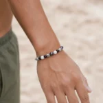 Πέτρες από Grey Picasso, White Turquoise, Black Agate & Χάντρες Αιματίτη - Image 2