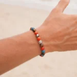 Πέτρες από Red Agate, Dalmatian Blue Jasper, Red Tiger Eye & Ασημί χάντρα - Image 2