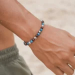 Πέτρες από Dalmatian Blue Jasper, Red Tiger Eye, Αιματίτης & Ασημί χάντρα - Image 2