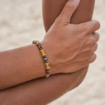 Πέτρες από Amber, Bronze Αιματίτη & δίσκοι από ανοξείδωτο Ατσάλι - Image 2