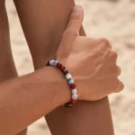 Πέτρες από Fire Agate, White Howlite, Blue Fire Agate & δίσκοι από ανοξείδωτο Ατσάλι - Image 2