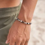 Πέτρες από Black & White agate, λευκή ηφαιστειακή λάβα & Αιματίτη - Image 2